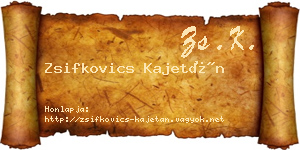 Zsifkovics Kajetán névjegykártya